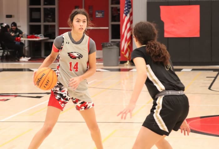 Ari Long maneuvers against a Xavier Prep defender. Photo: John Murphy